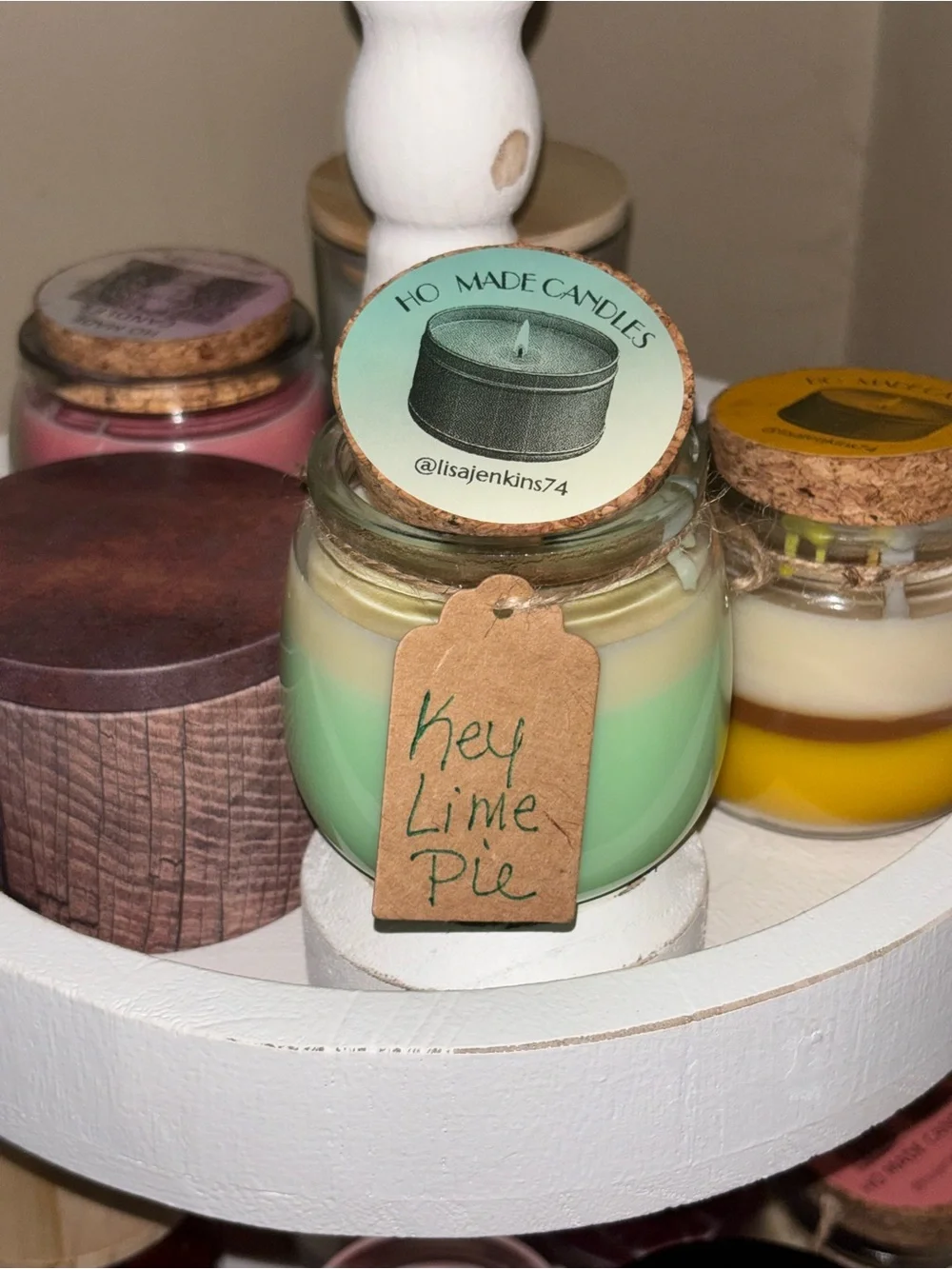Handmade Key Lime Pie Layered Candle — Green & Cream